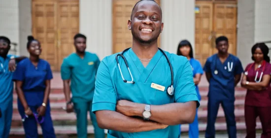 group-african-medical-students-posed-outdoor-against-university-door